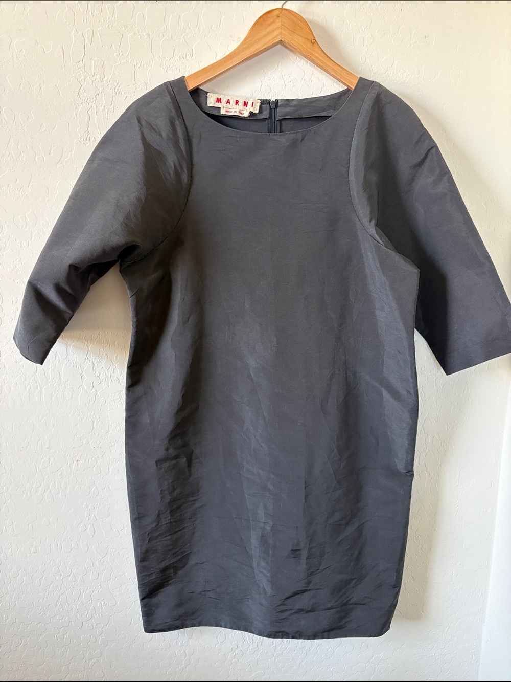 Marni Gray bateau Boat Neckline Shift Silhouette sz Small
